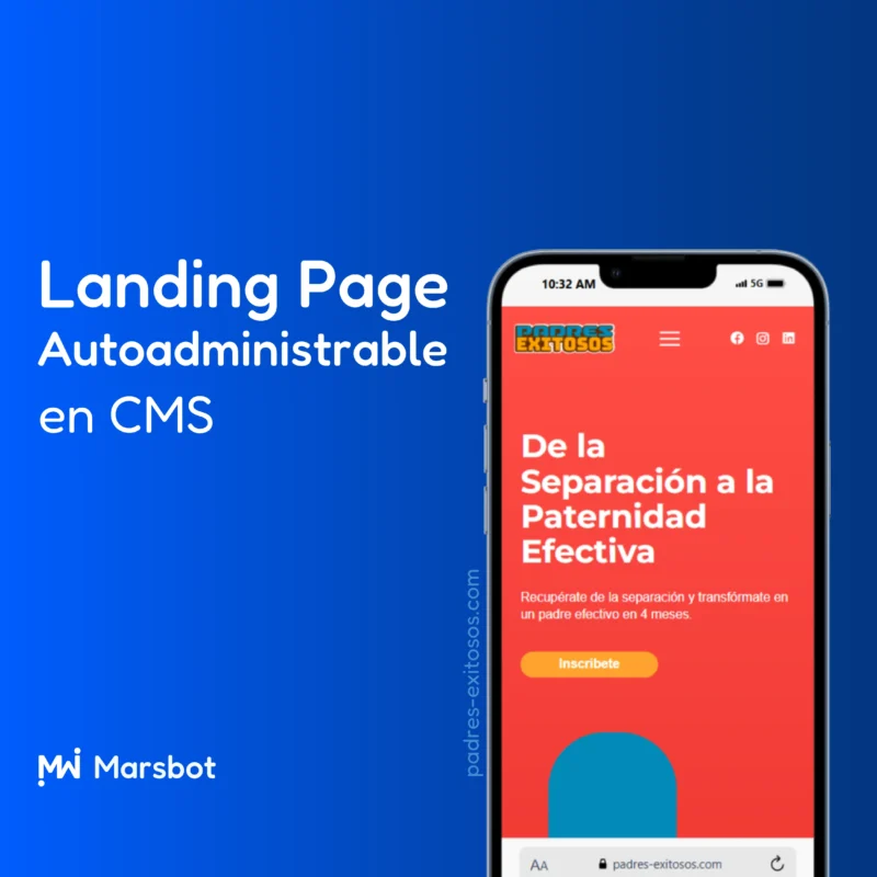 Página web tipo Landing Auto administrable
