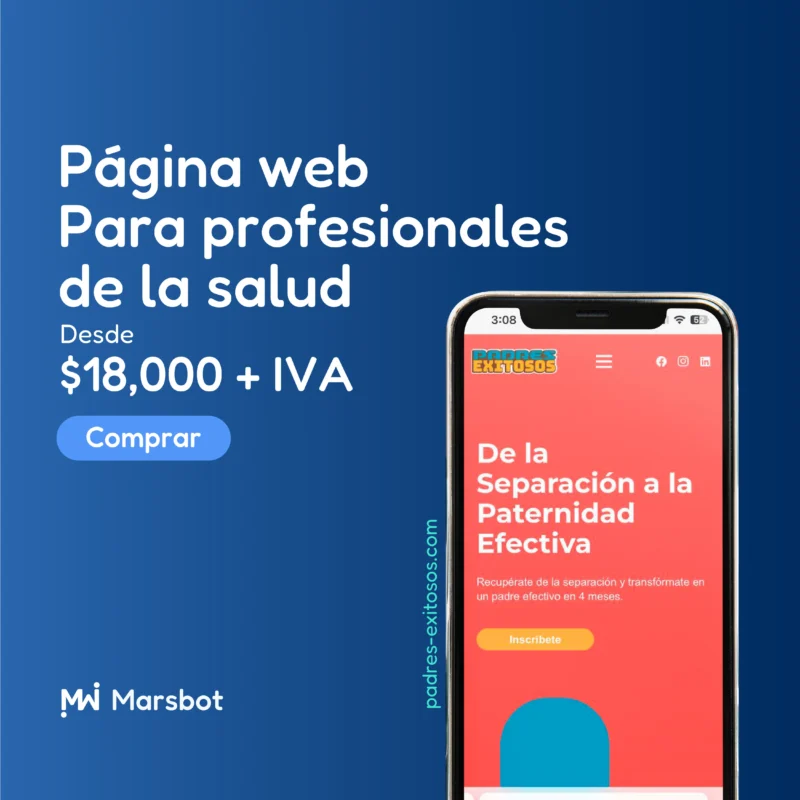 Página web para profesionales de la salud (5 subpáginas)